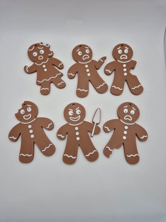 🎄 The Crumb Squad – Gingerbread Ornaments (Set of 6) | Funny Christmas Tree Decorations.