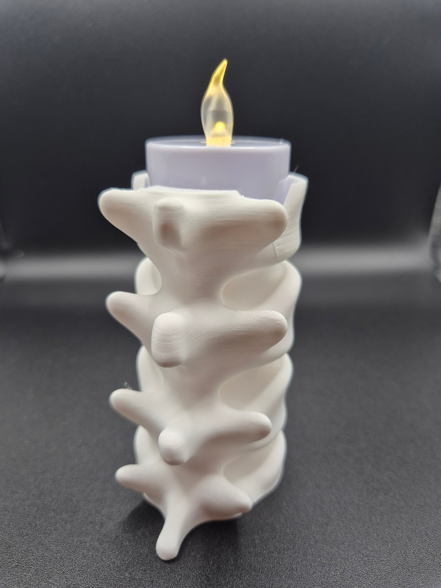 3D Printed Vertebra Tea Light Holder | Spooky Halloween Candle Decor | Gothic Skeleton Spine Ornament