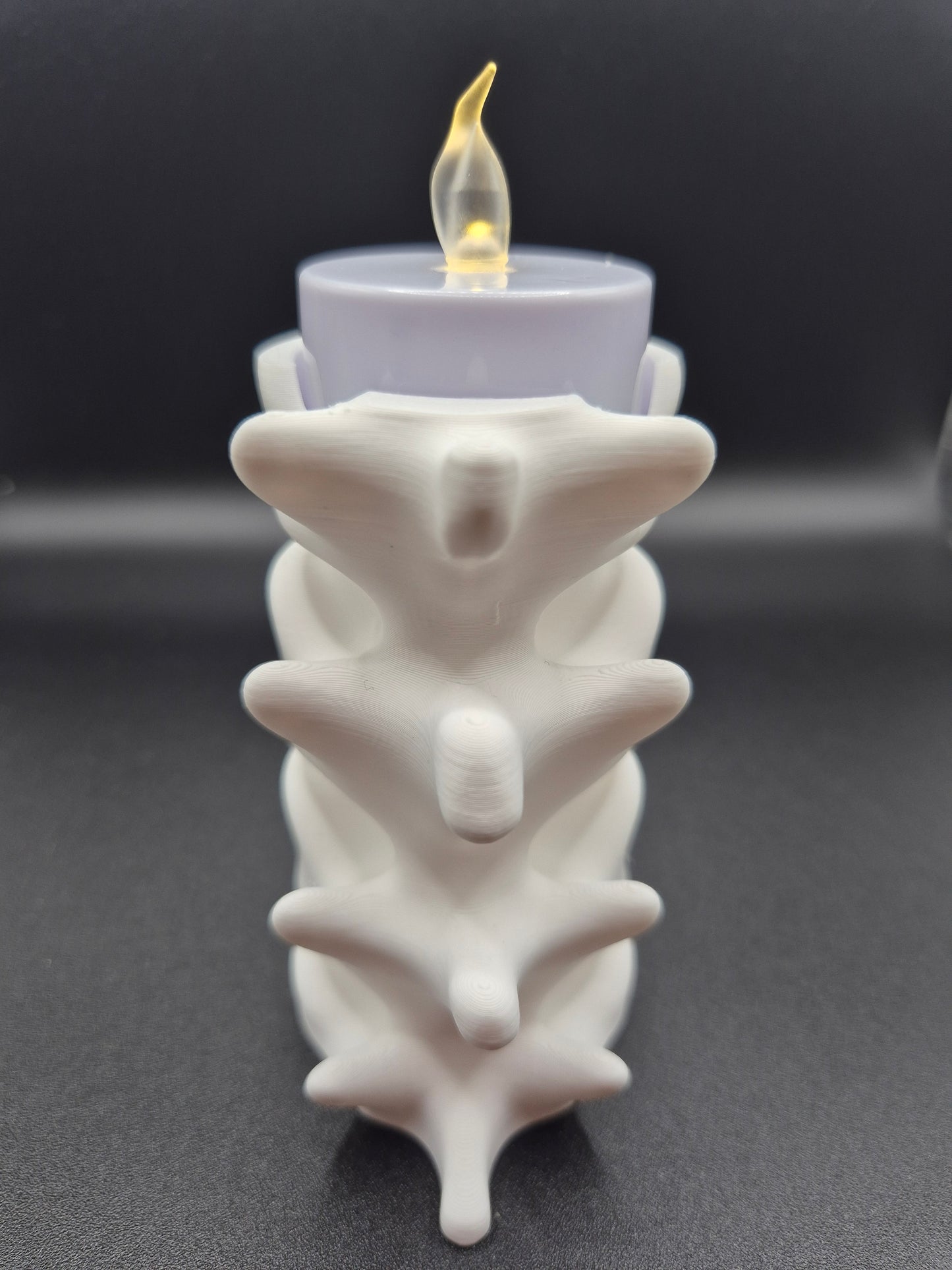 3D Printed Vertebra Tea Light Holder | Spooky Halloween Candle Decor | Gothic Skeleton Spine Ornament
