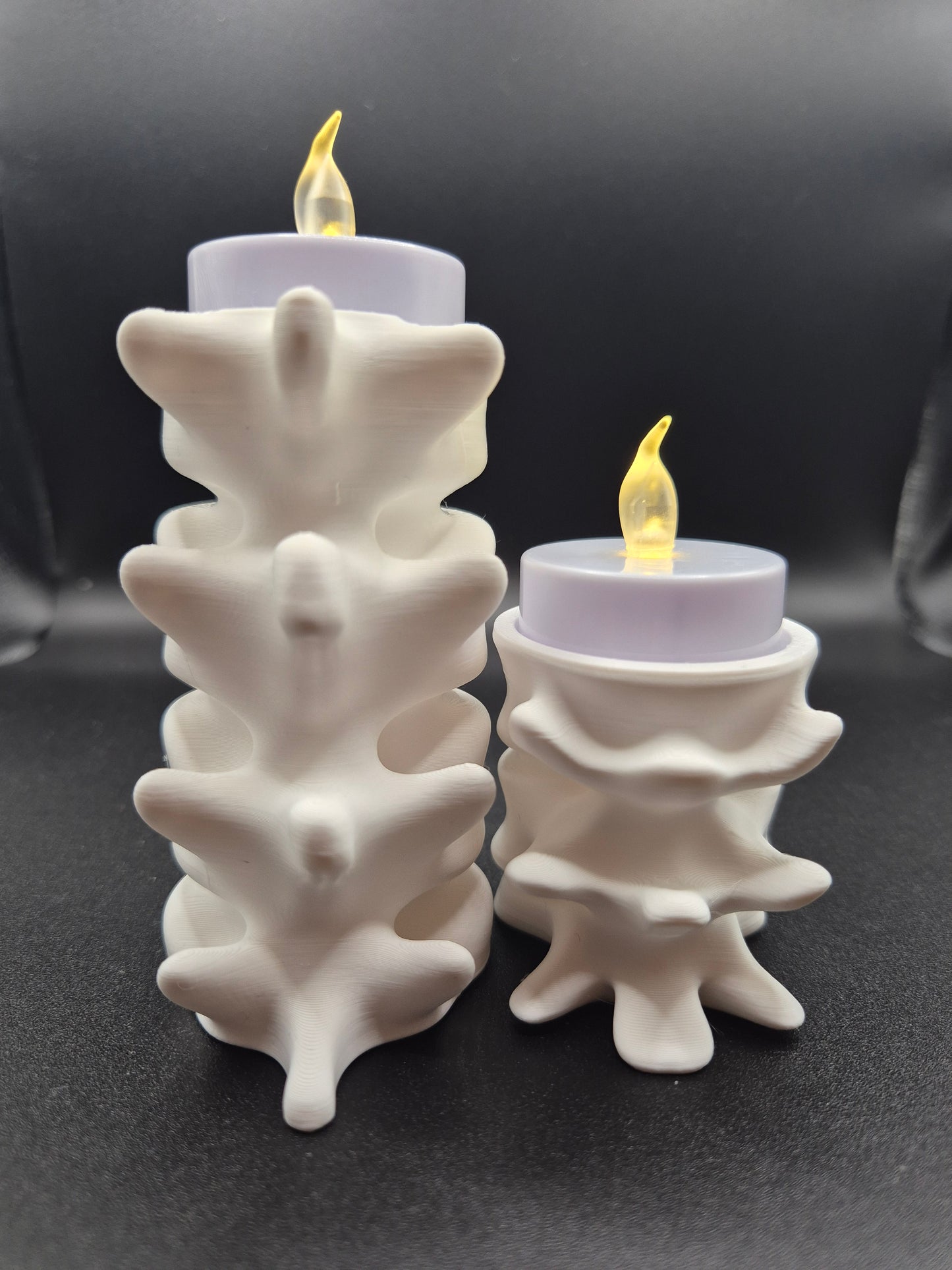 3D Printed Vertebra Tea Light Holder | Spooky Halloween Candle Decor | Gothic Skeleton Spine Ornament