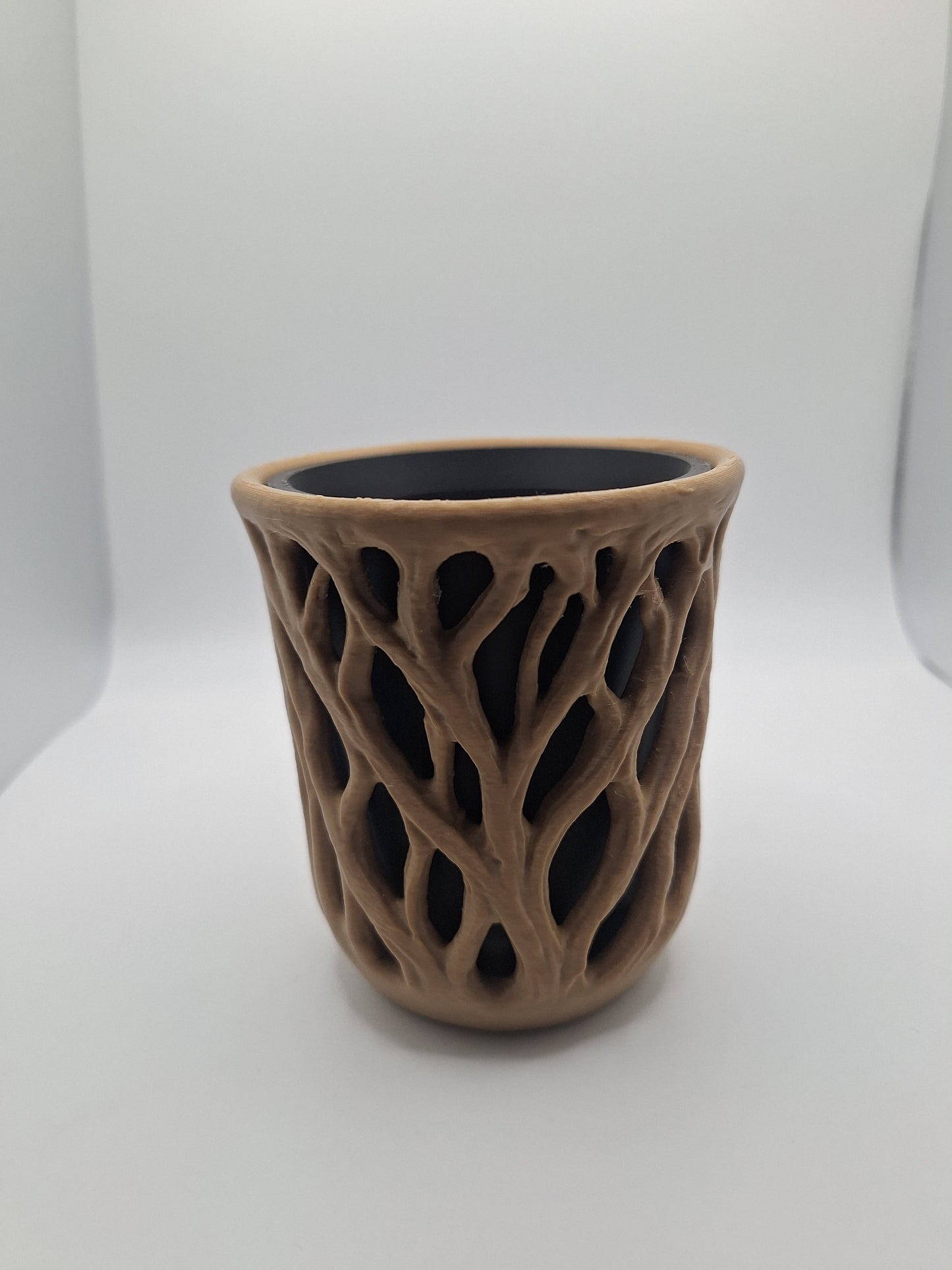 Tree Root effect 3D Printed Plant Pot,  Brown & Black Organic Design