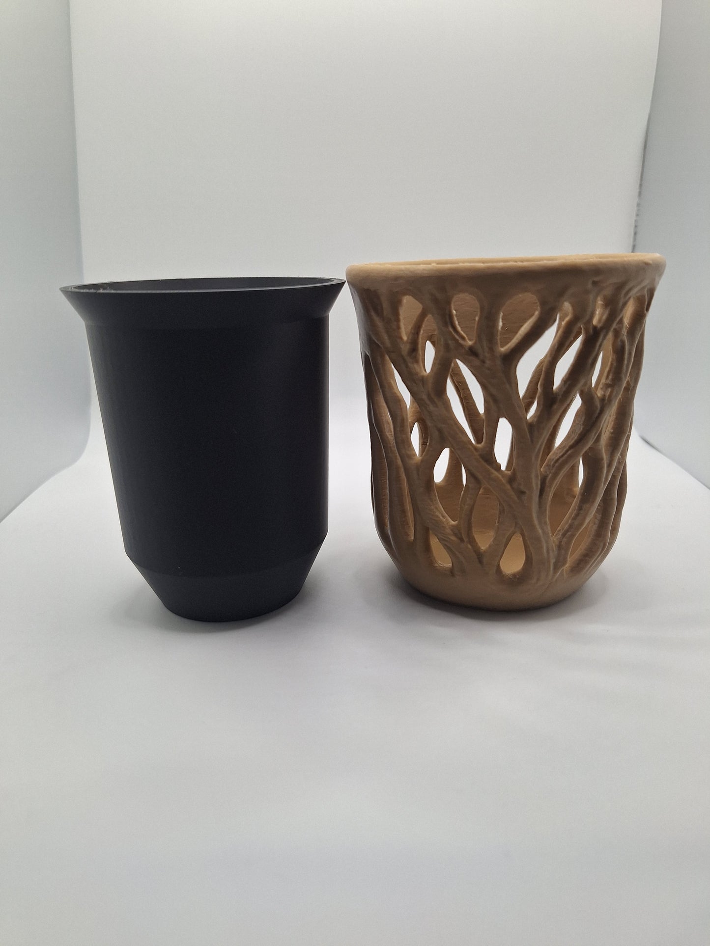 Tree Root effect 3D Printed Plant Pot,  Brown & Black Organic Design