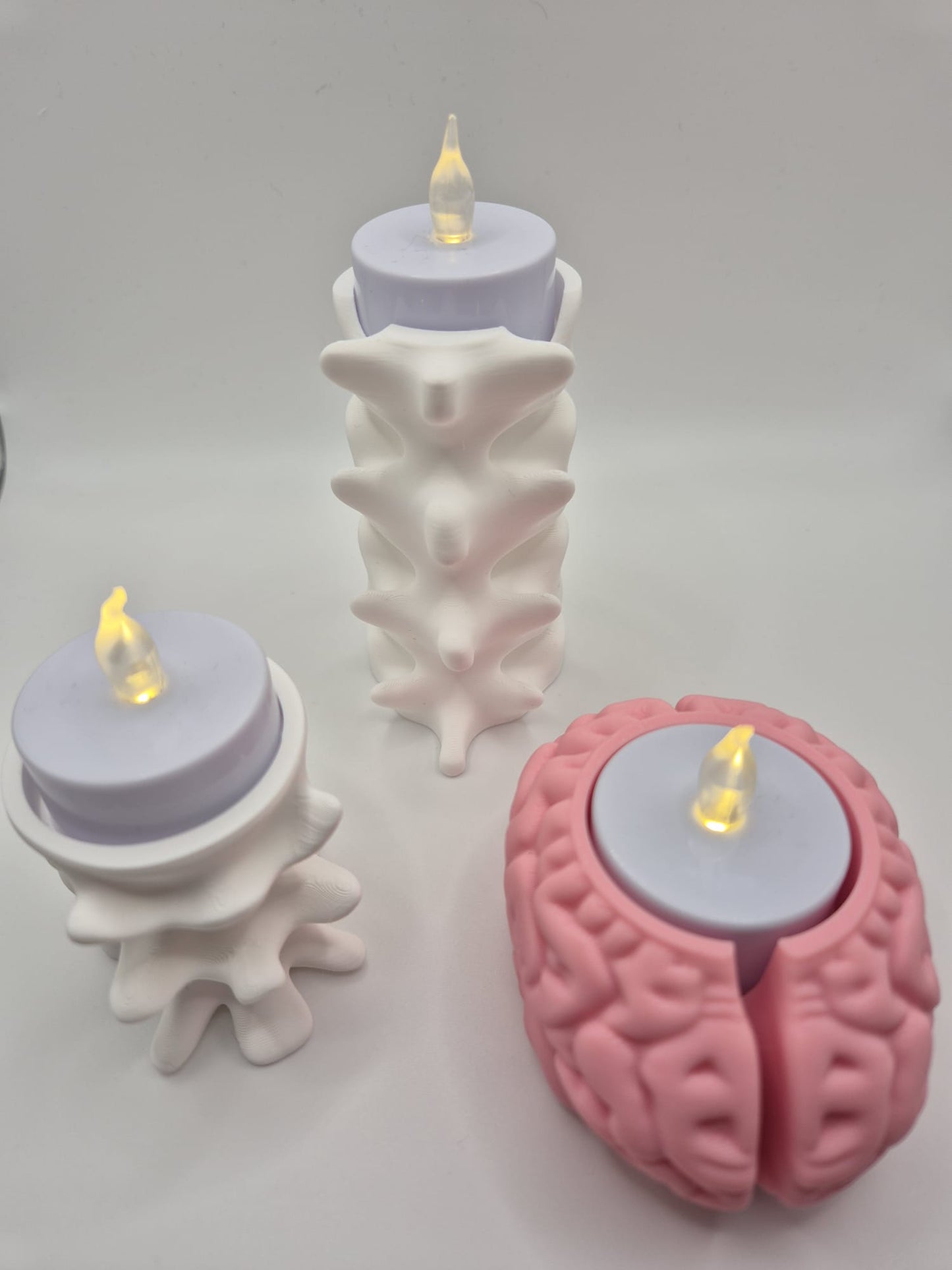 Spooky brain tea light holder
