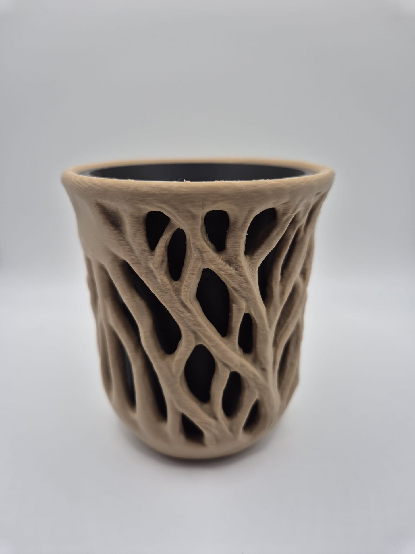 Tree Root effect 3D Printed Plant Pot,  Brown & Black Organic Design